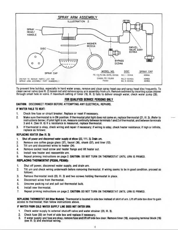 CL/FE/CH 系列维修手册、零件分解图、电路图 2001